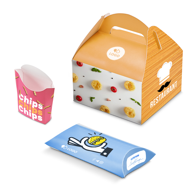 Stickers rectangles personnalisés –   Emballages alimentaires  pour la restauration rapide.