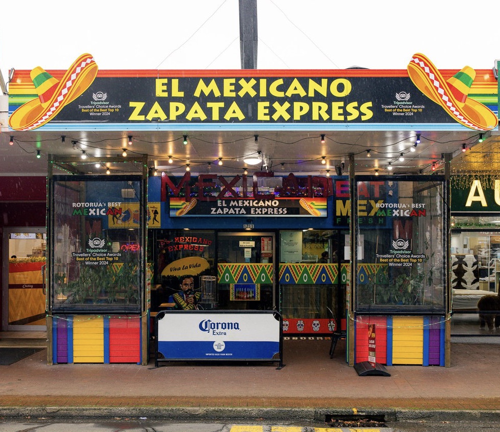 El Mexicano Zapata The exterior of El Mexicano Zapata in Rotorua in New Zealand.