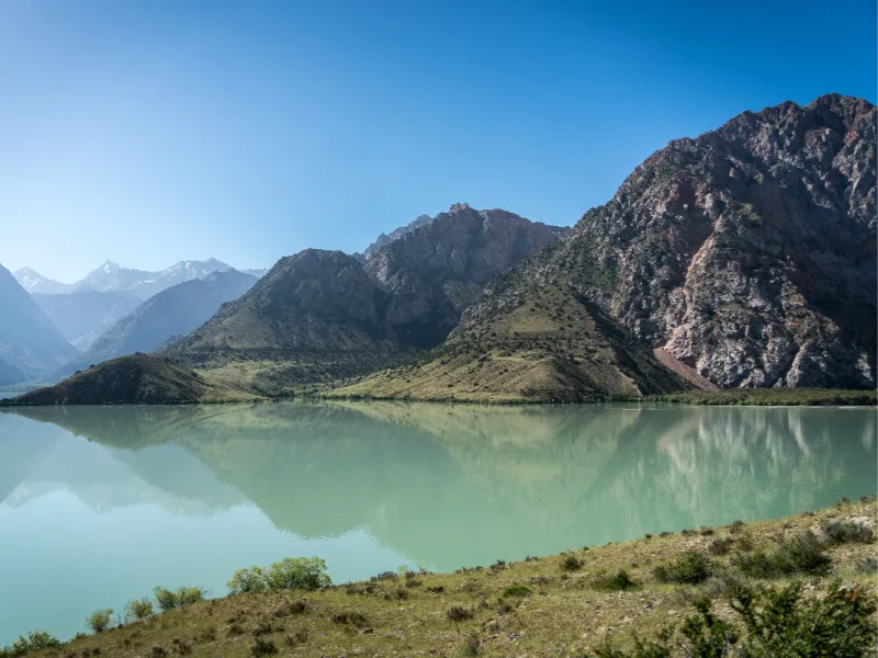 Paddling on Iskanderkul