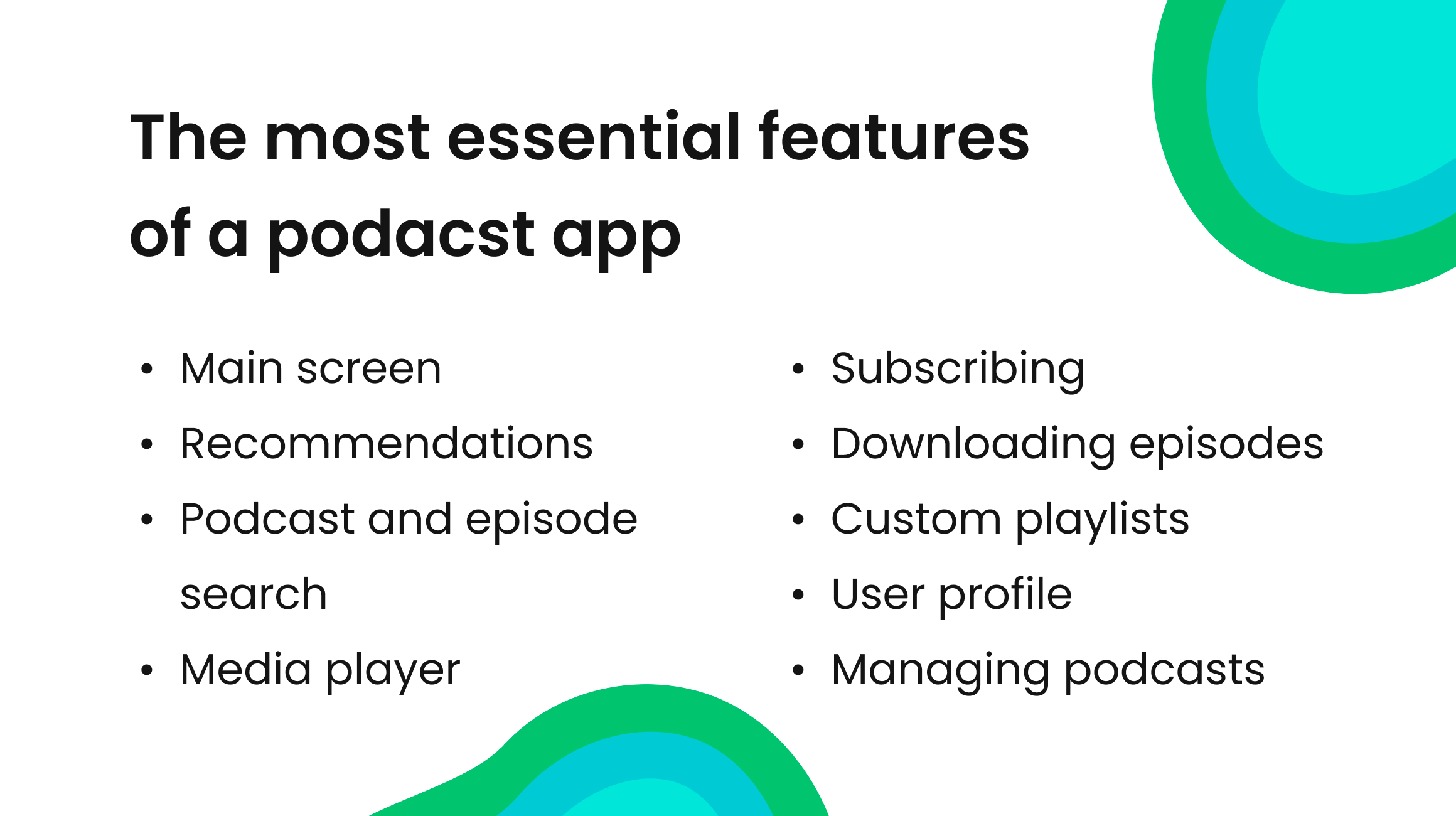 Features of a podcasts app 