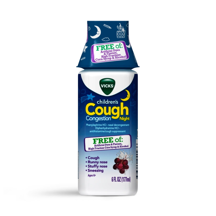 Vicks® Children’s Cough & Congestion NIGHT Medicine, FREE OF Artificial Dye...
