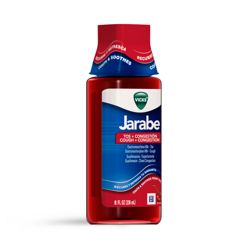 Vicks Jarabe Cough and Congestion Cold Medicine Fast Acting Syrup