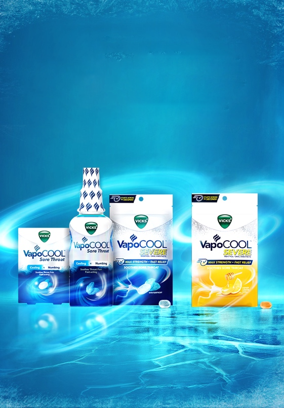 vap qol az Vicks VapoCool Sore Throat LOzenges Cooling + Numbing Winterfrost - 16  Count main image 1
