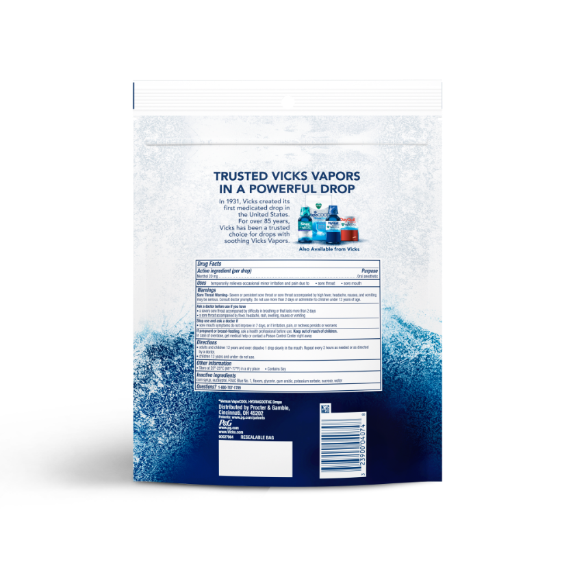 Vicks VapoCOOL Sore Throat Drops With Benzocaine Menthol, 41 OFF
