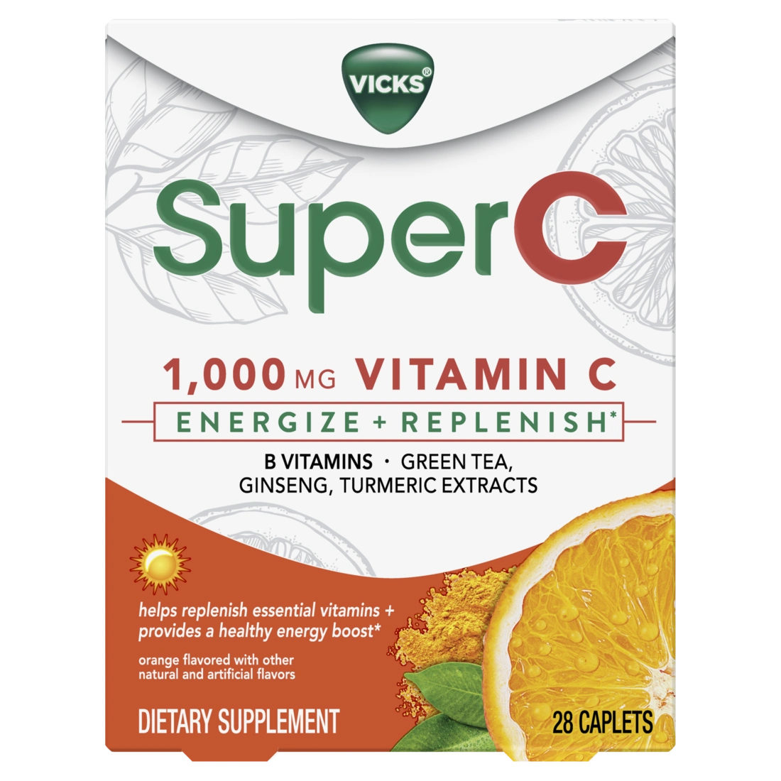 Vicks Super C Energize + Replenish Daytime  Supplement Caplets