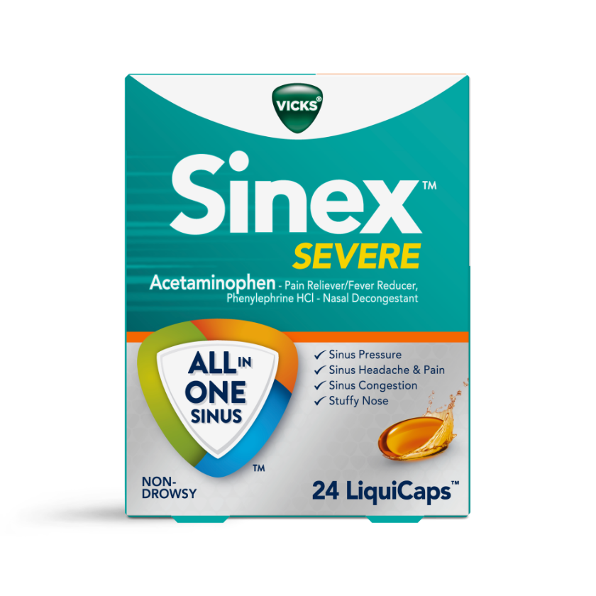 Sinex Severe Liquicaps for Sinus Congestion, Pressure, & Pain Relief
