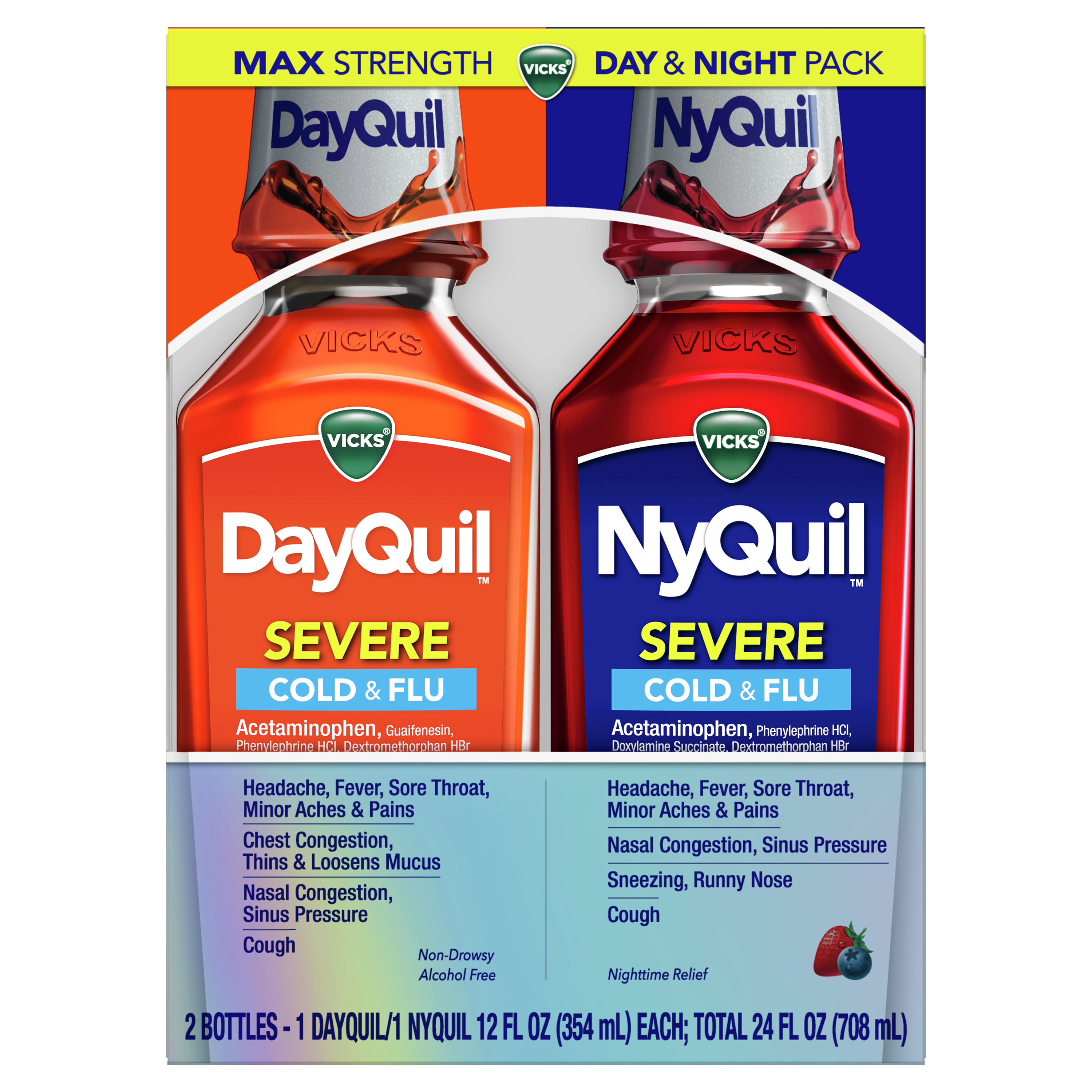 NyQuil and DayQuil SEVERE Cold & Flu Relief Liquid