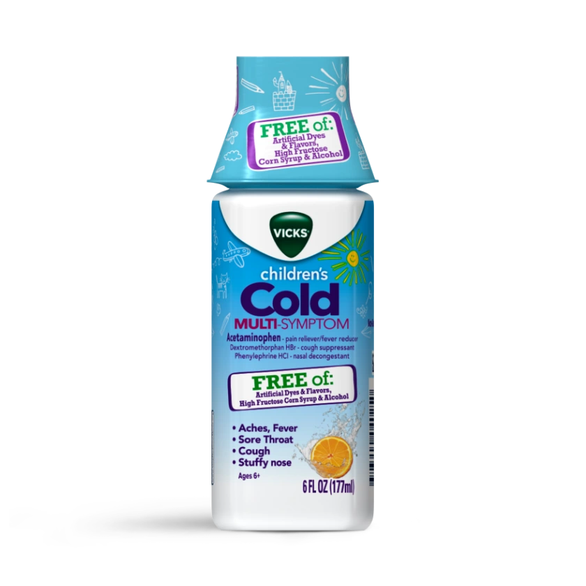 Vicks® Children’s MULTI-SYMPTOM Cold Relief from Cough, Sore Throat & Fever...