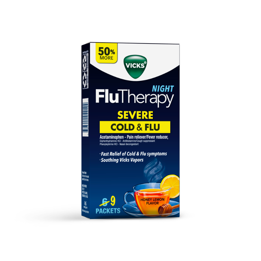 Vicks Night Time FluTherapy for Fast Relief from Cold & Flu Symptoms