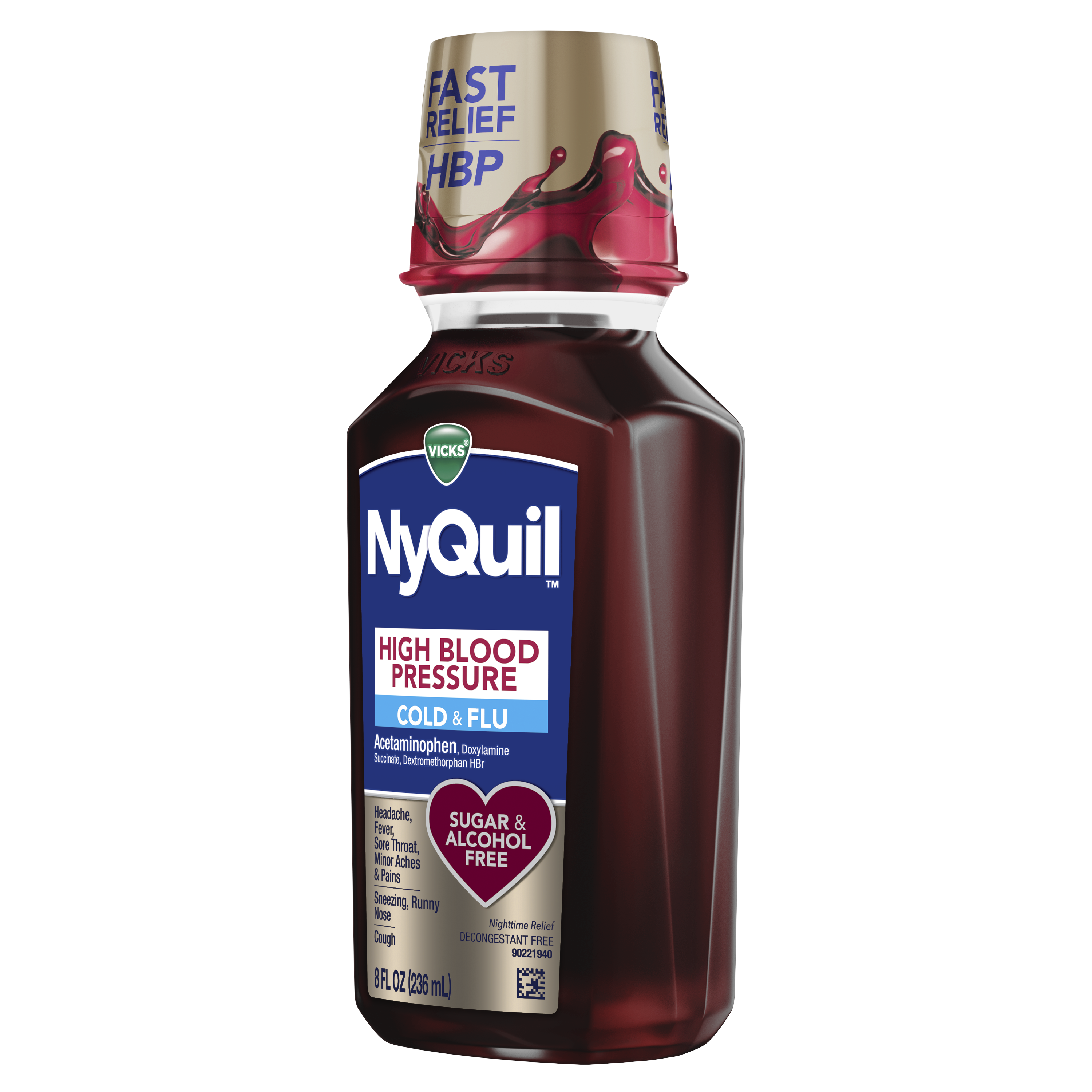 NyQuil™ High Blood Pressure Cold and Flu Relief Liquid Medicine