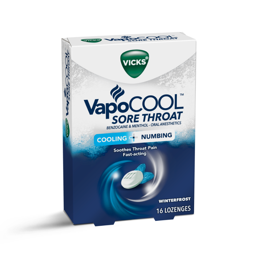 Vicks VapoCOOL Throat Pain Relief Lozenges 