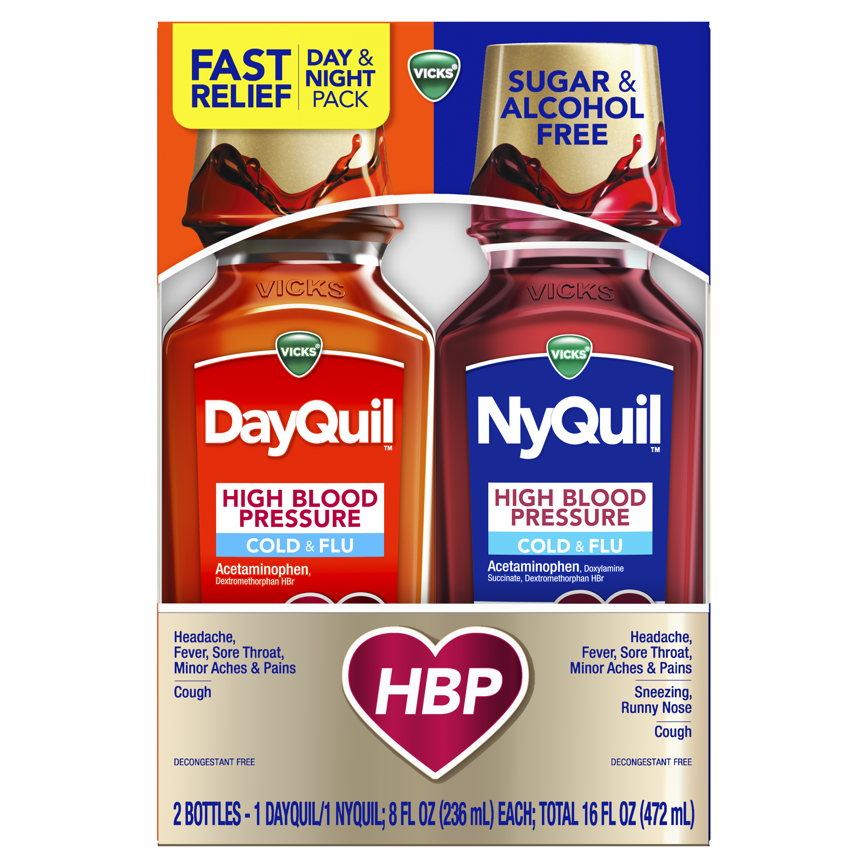 Vicks DayQuil &amp; NyQuil High Blood Pressure Combo Pack for Cold &amp; Flu