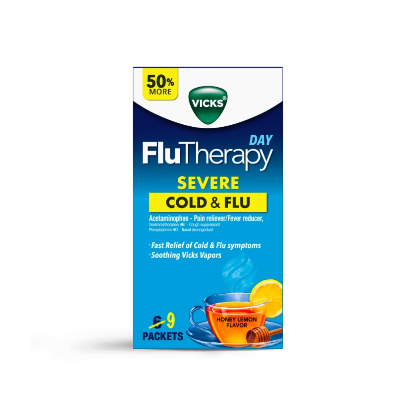 Vicks® Non-Drowsy FluTherapy SEVERE Cold & Flu, Day Time, Honey Lemon