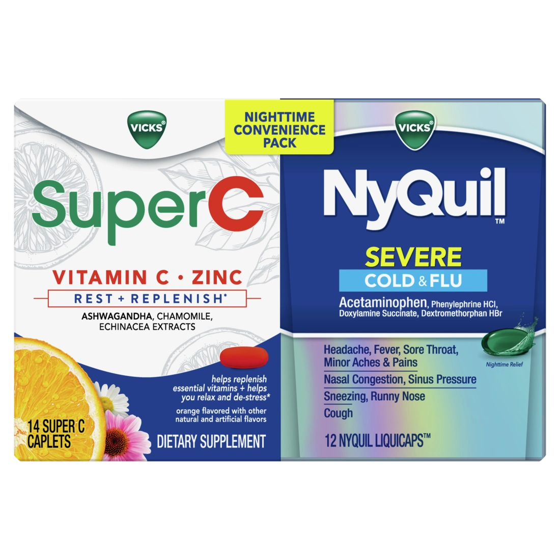 Vicks NyQuil Severe + Super C Convenience Pack