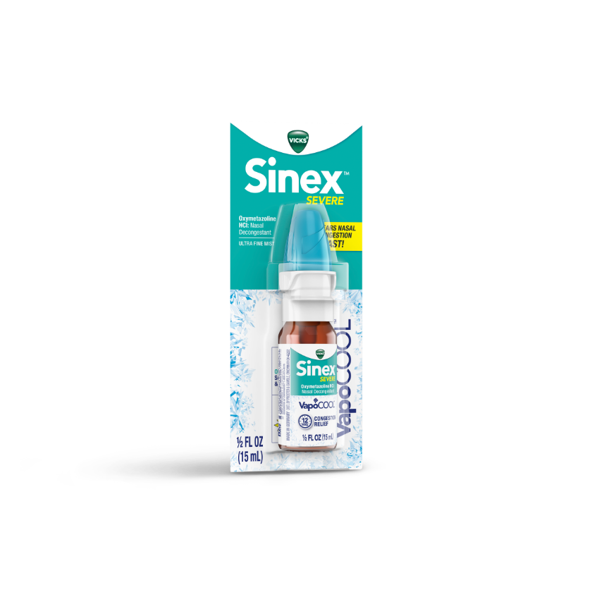 Vicks Sinex - Spray nasal severo con VapoCOOL, vaporizadores Vicks  calmantes, medicina descongestionante, alivio de la nariz tapada debido al  frío o