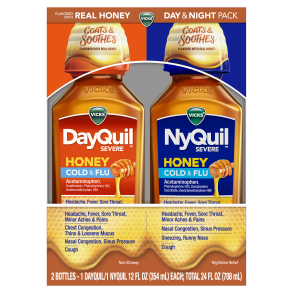 DayQuil and NyQuil Severe Honey Cold and Flu Relief Liquid