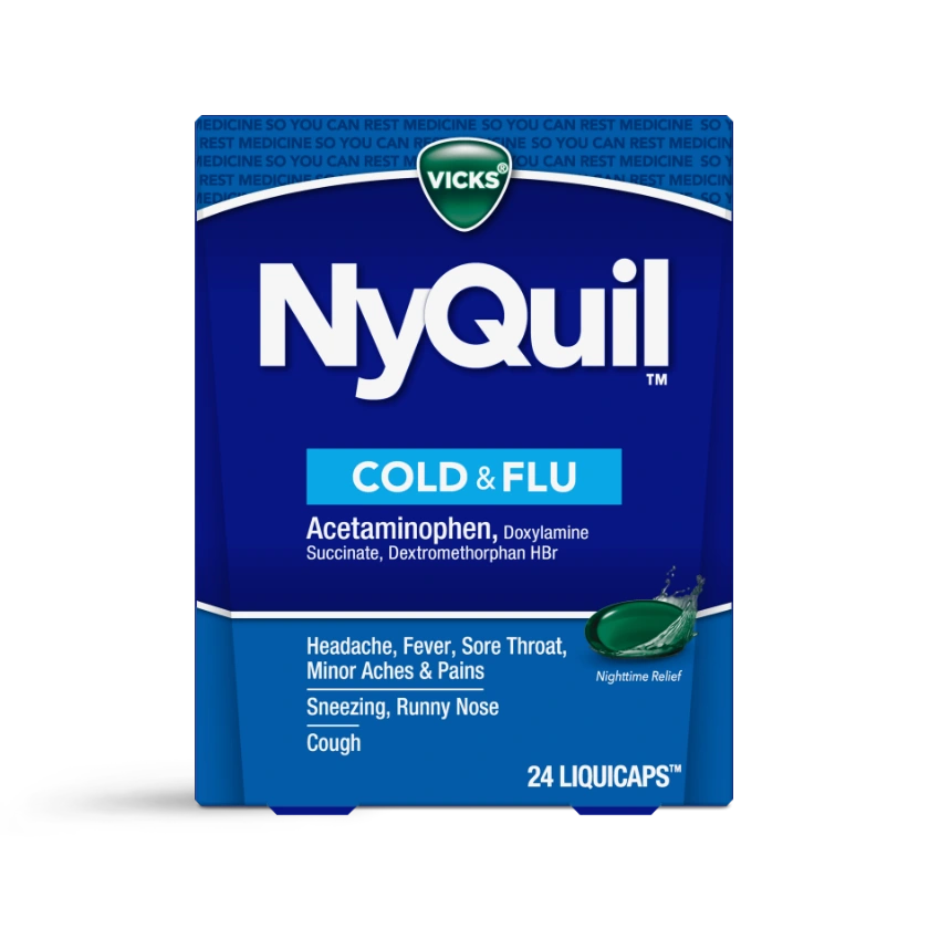 NyQuil™ Cough, Cold & Flu Nighttime Relief LiquiCaps™