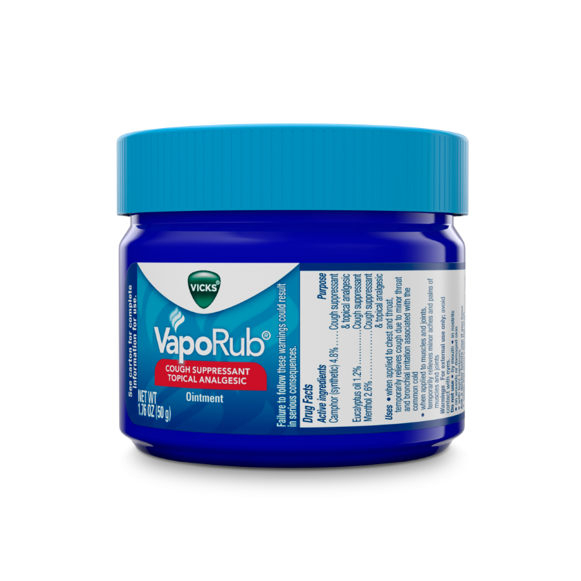 Vicks VapoRub, Original, Cough Suppressant, Topical Chest Rub & Analgesic  Ointment, Medicated Vicks Vapors, Relief from Cough Due to Cold, Aches 