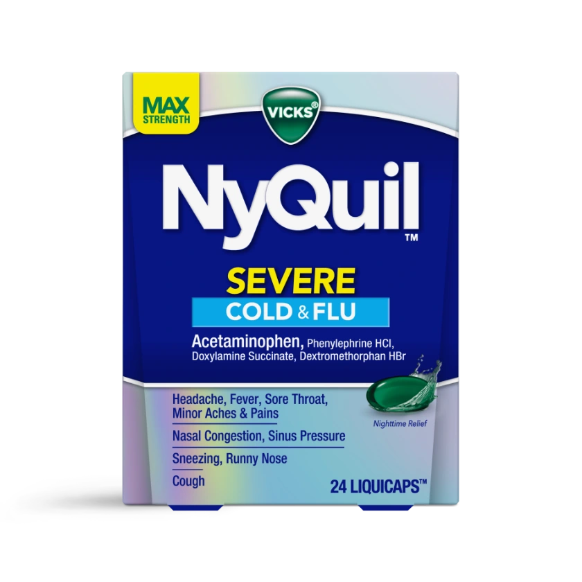 NyQuil™ SEVERE Maximum Strength Cough, Cold & Flu Nighttime Relief LiquiCap...