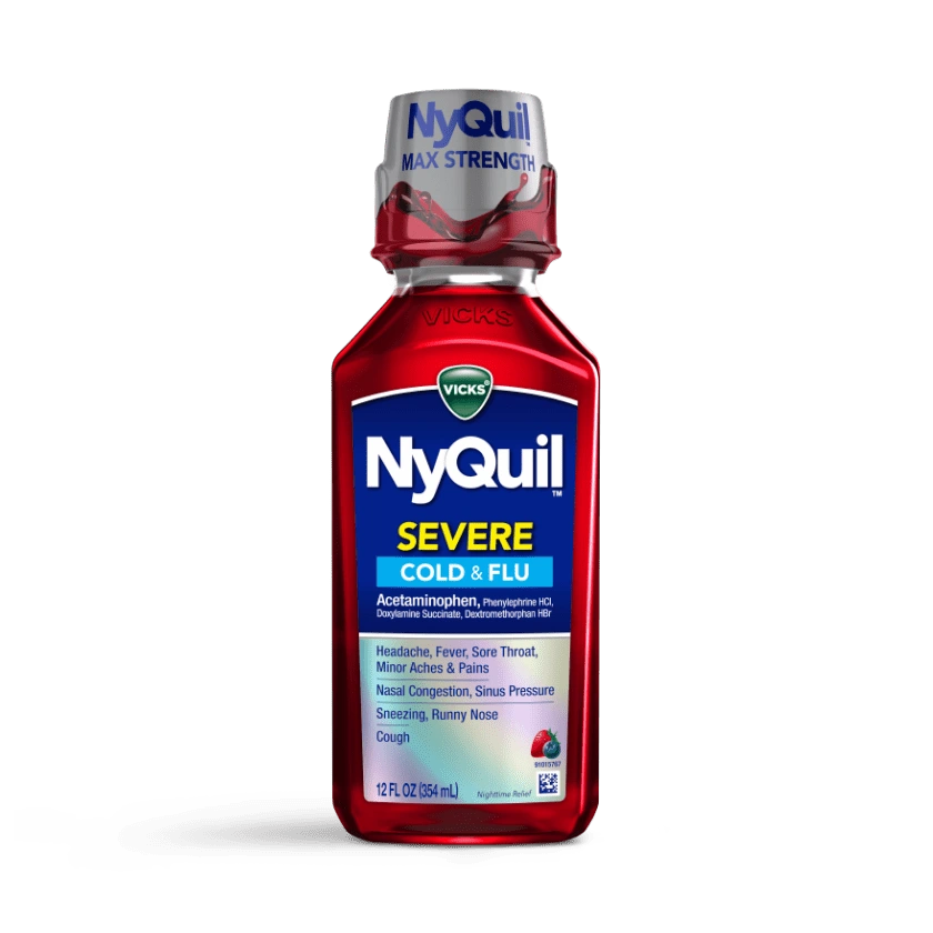 NyQuil™ SEVERE Maximum Strength Cough, Cold & Flu Nighttime Relief Liquid,...