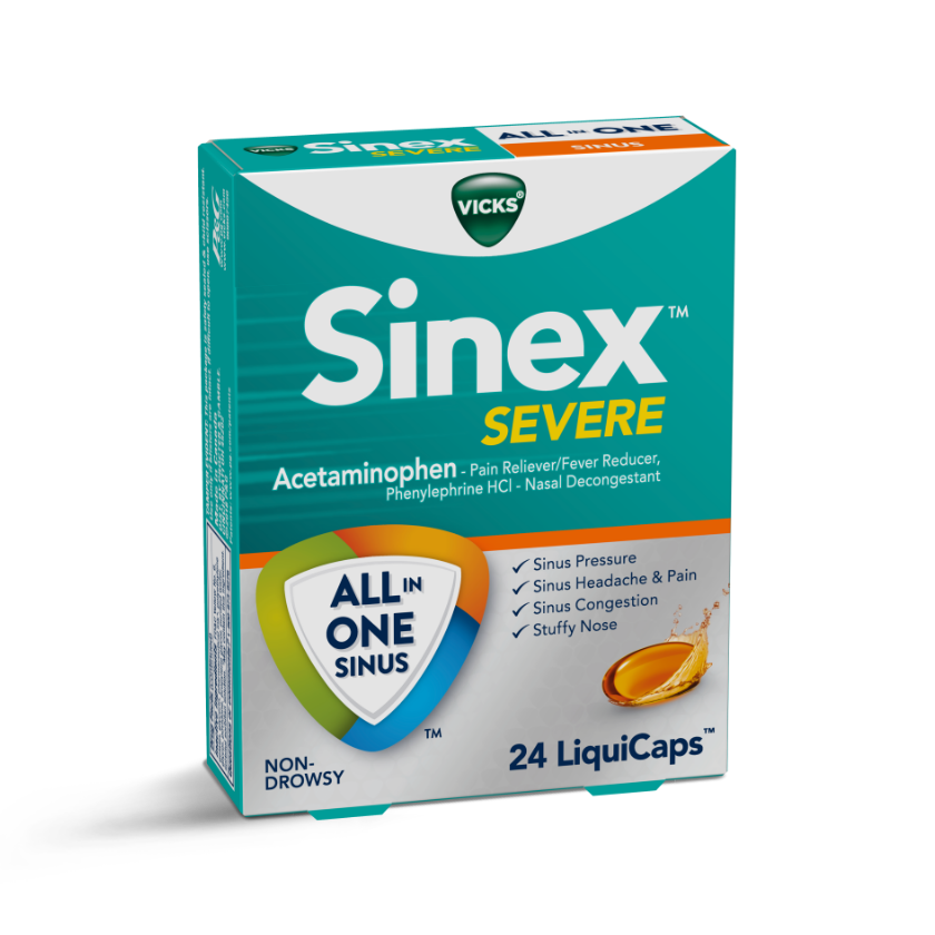 Sinex Severe Liquicaps for Sinus Congestion, Pressure, & Pain Relief