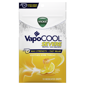 Vicks® VapoCOOL™ SEVERE Honey Lemon Chill Medicated Drops