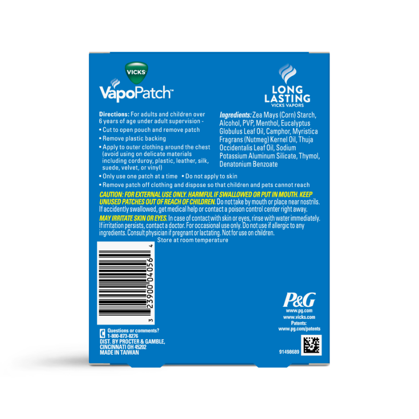 Vicks VapoPatch – Parche de aroma para llevar sin ensuciar