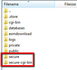 Upload files to /secure under root folder