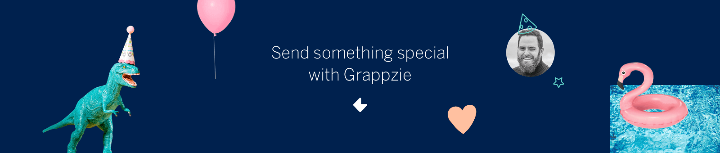 Grappzie slogan: "Send something special with Grappzie"