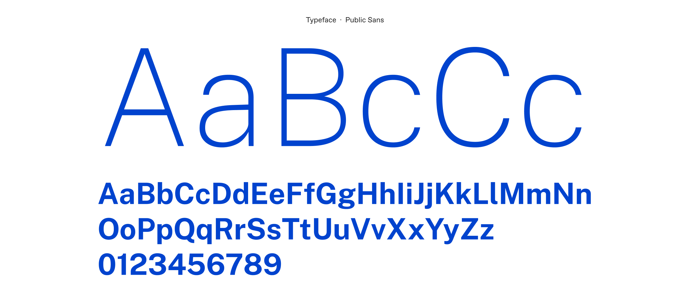 Image of the typeface used for this project. The typeface is called Public Sans