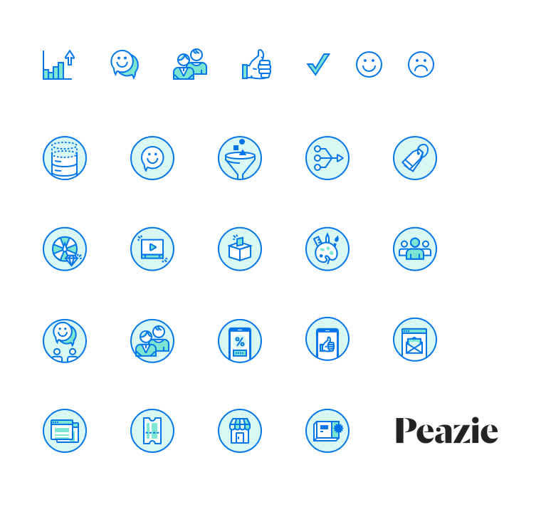 Icons created for the Peazie brand 