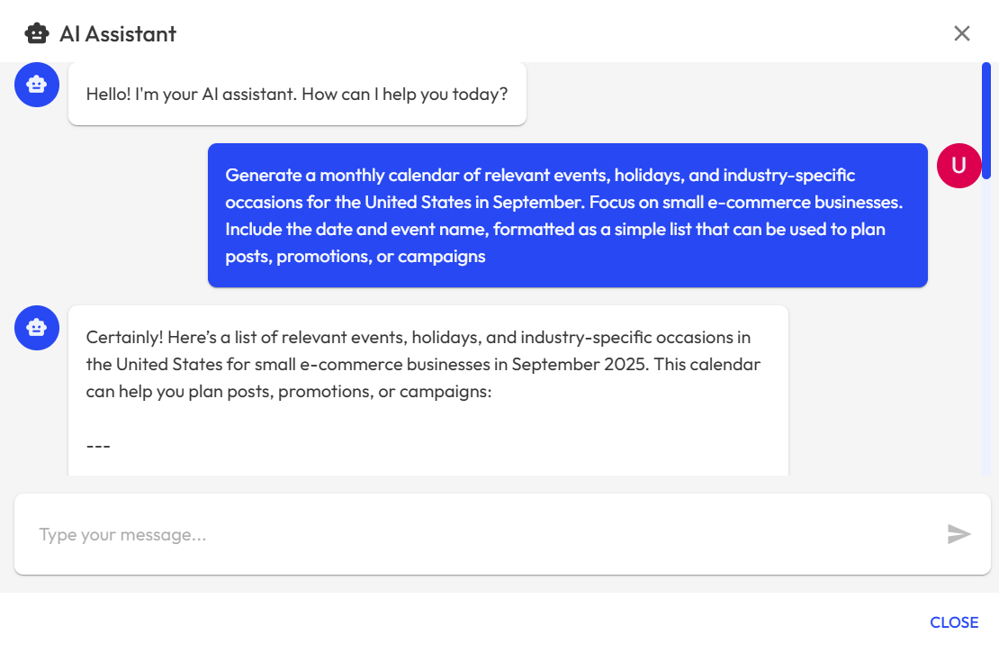 Event Calendar Prompt
