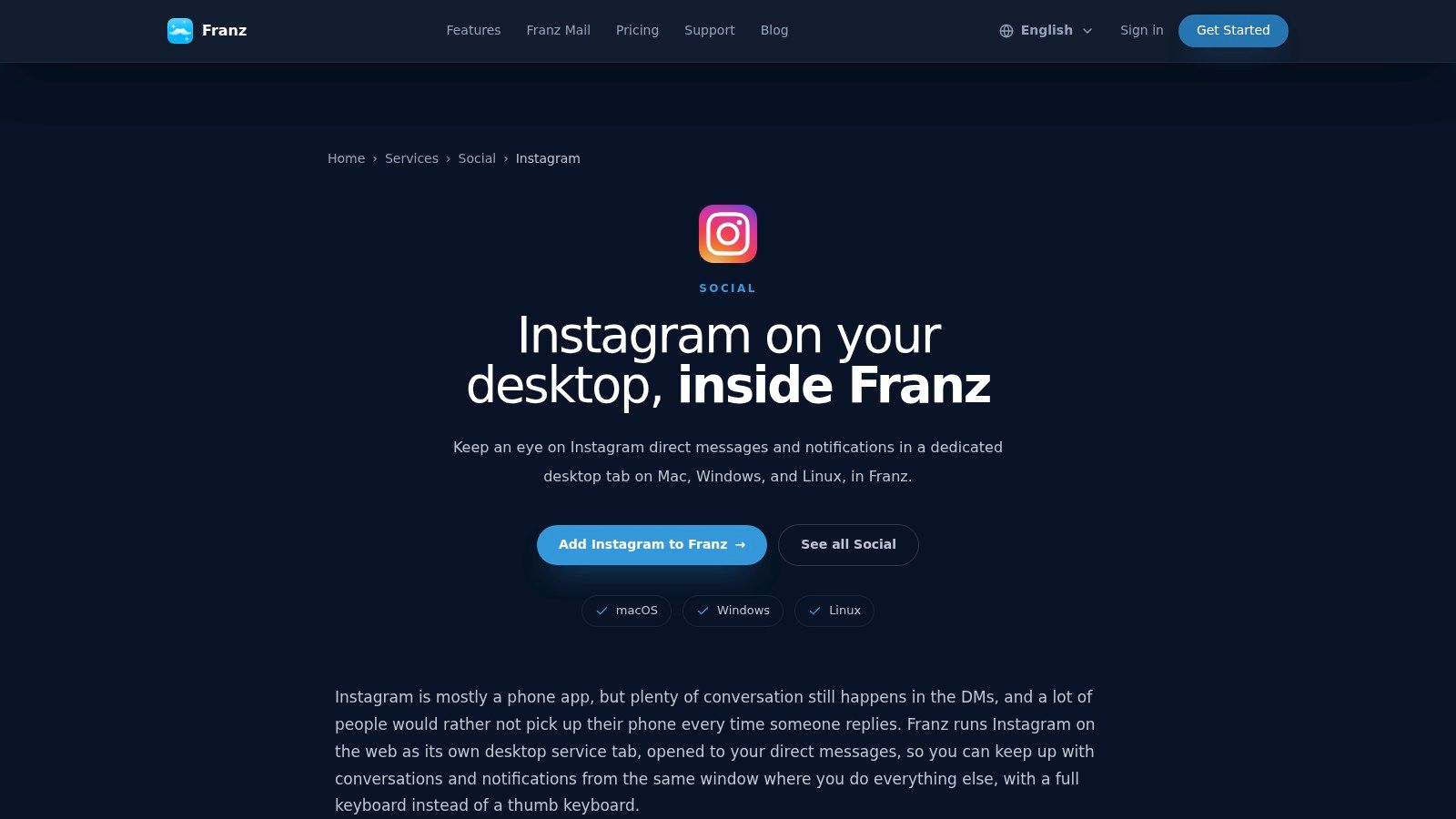 Franz (multi-service desktop wrapper)