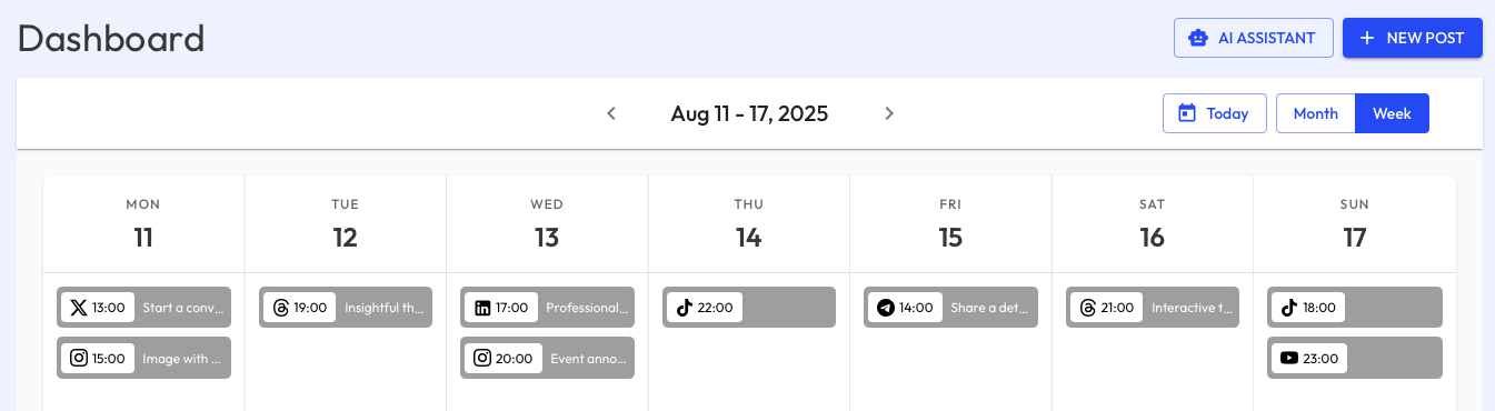 Draft Content Plan Week