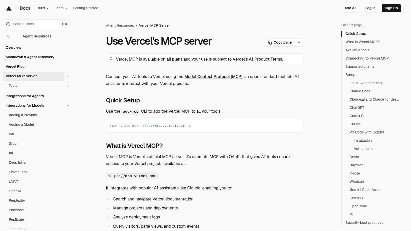 Vercel MCP