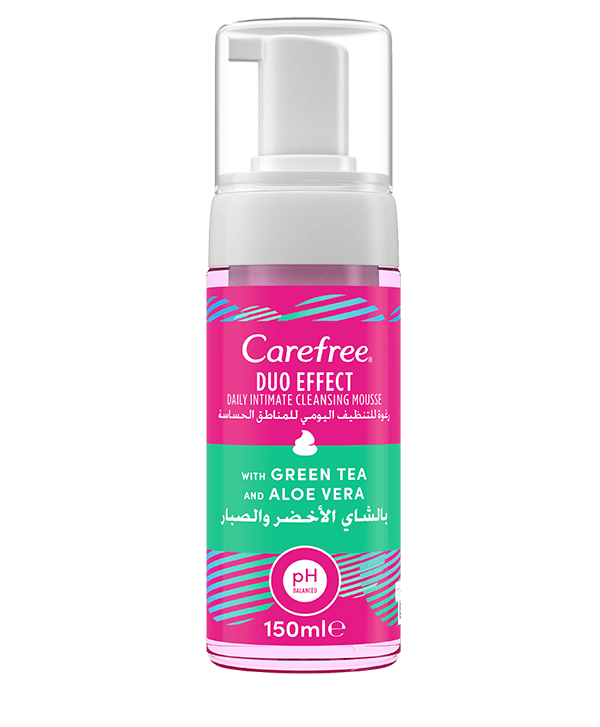 Carefree® Duo Effect Intimate Cleansing Mousse With Green Tea And Aloe Vera 