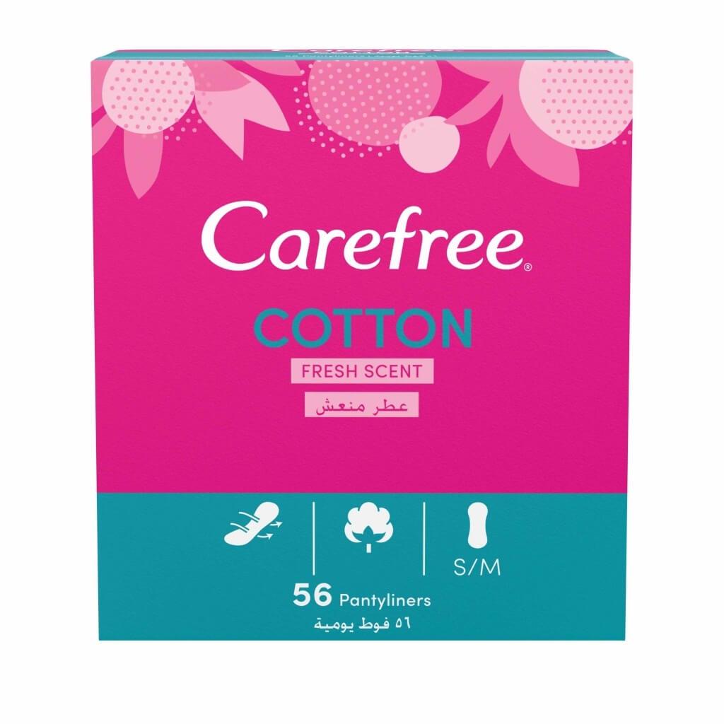 Carefree Cotton Feel Fresh Scent Panty Liners 56-Pack