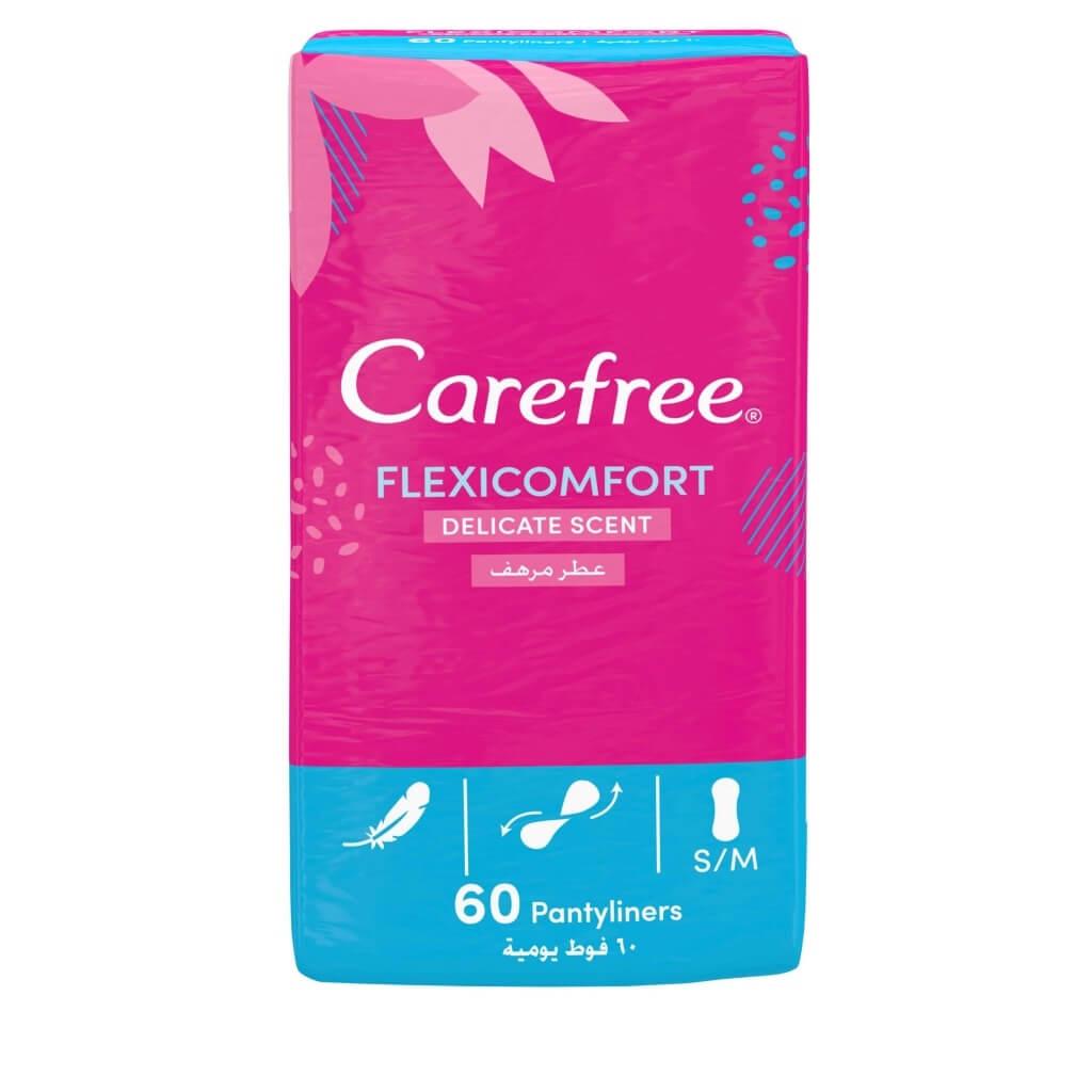 Carefree Flexicomfort Panty Liner Delicate Scent Unscented 60 Pack