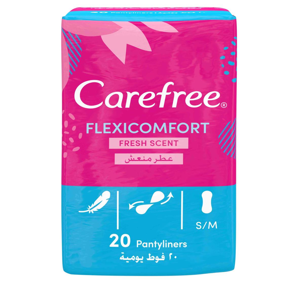 Carefree Flexicomfort Panty Liners With Fresh Scent 20-Pack