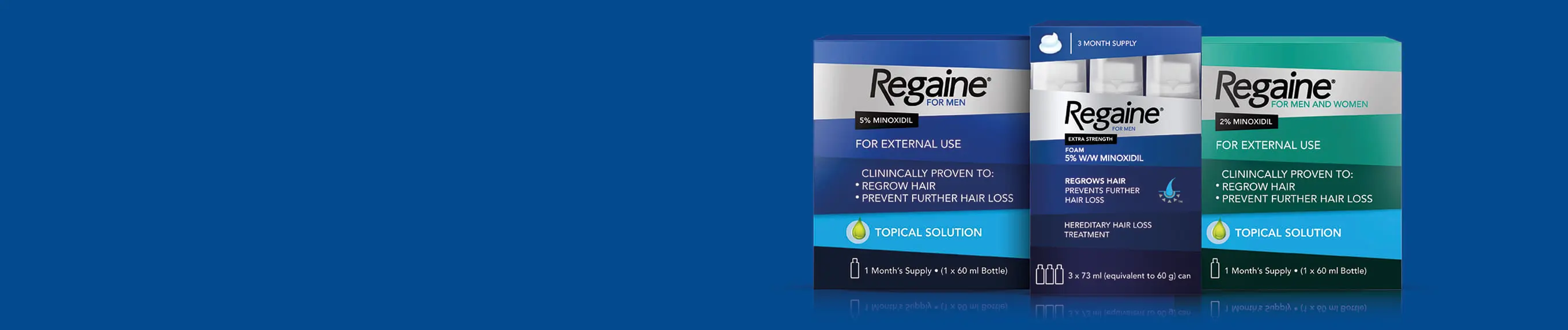 regaine hair regrowth product line up