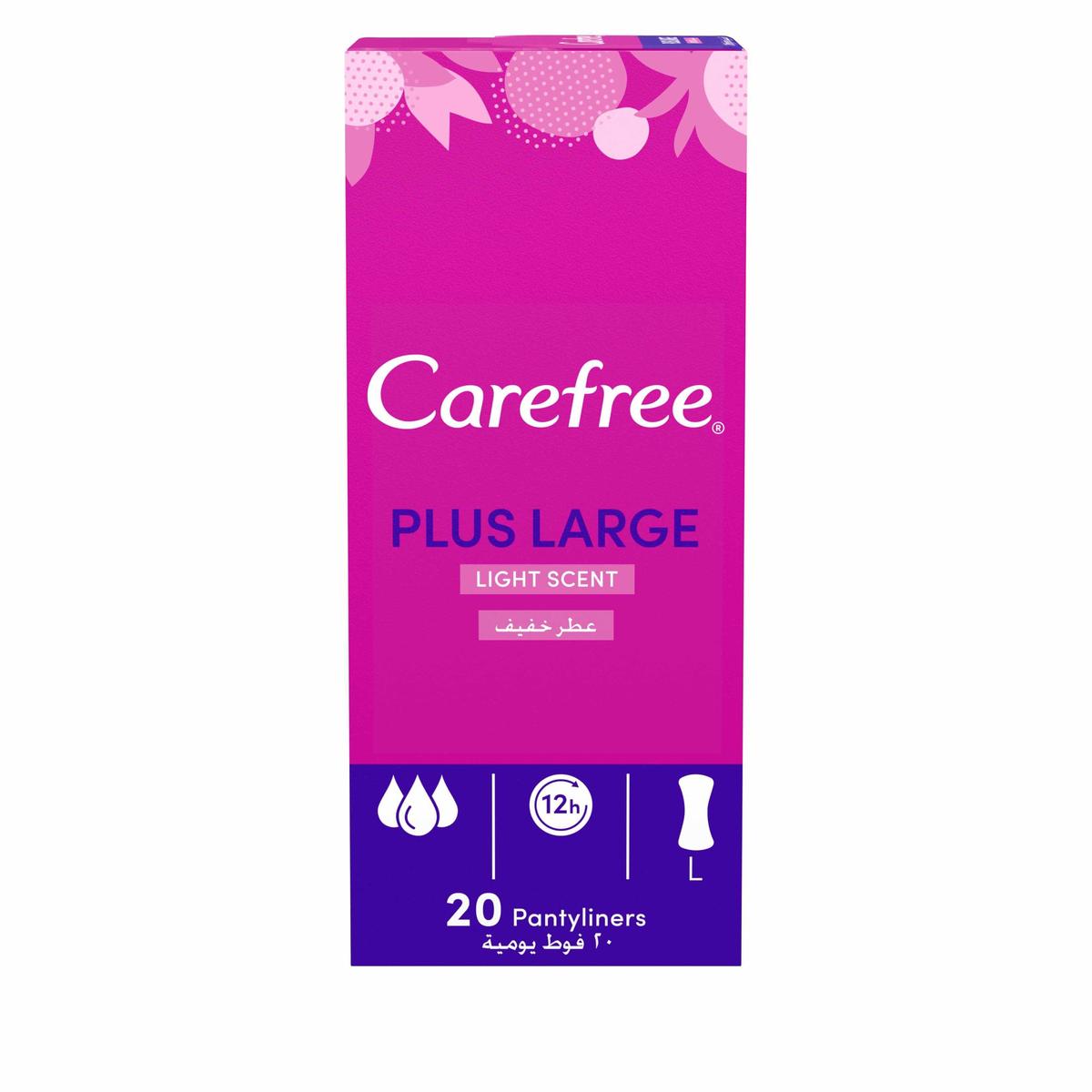 Carefree Plus Large Panty Liners Light Scent 20-Pack