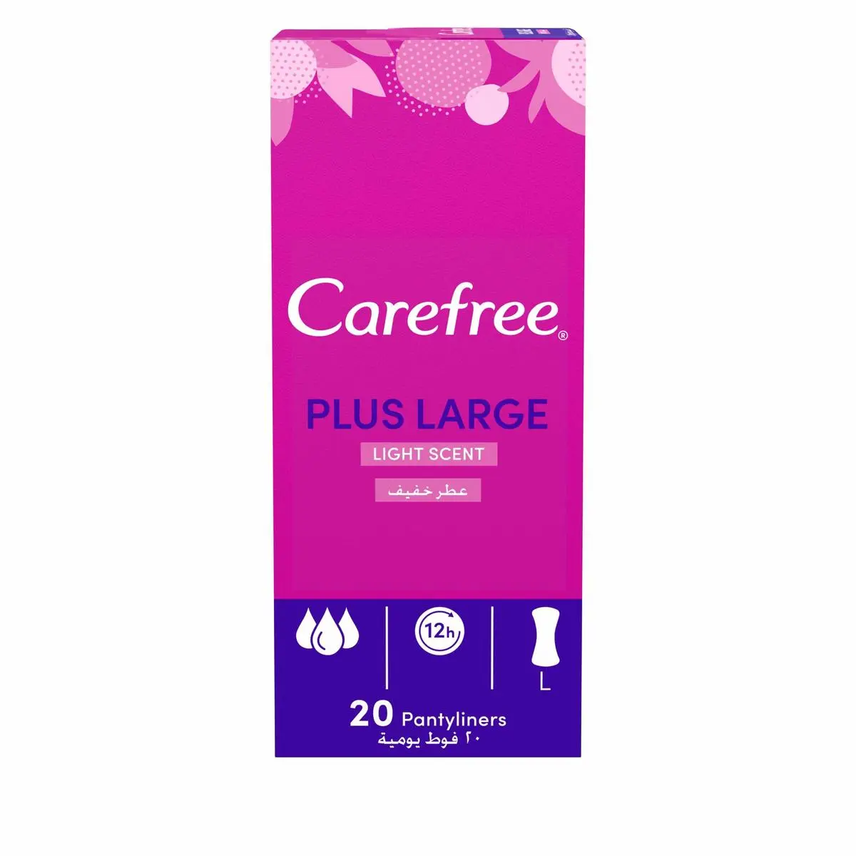 Carefree Plus Large Panty Liners Light Scent 20-Pack