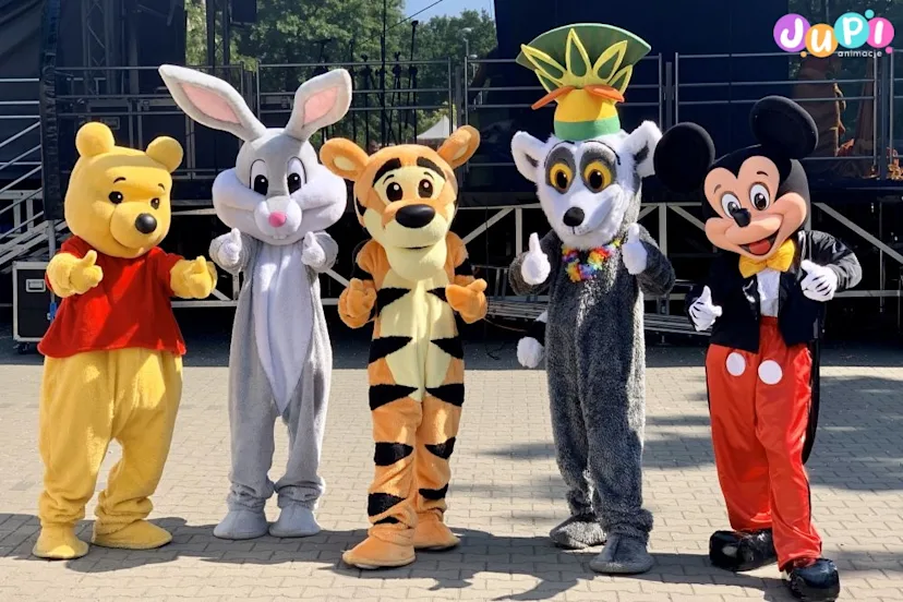 Postacie z bajek na evencie Dnia Dziecka Żywe chodzące maskotki do wynajęcia na imprezy