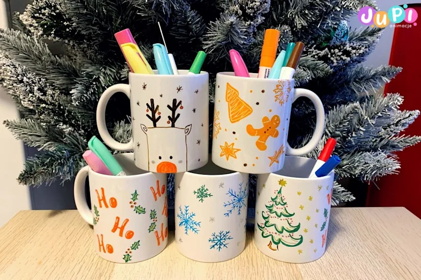 Kubki malowanie własnoręcznie Warsztaty malowania i ozdabiania świątecznych kubków i ceramiki dla dzieci