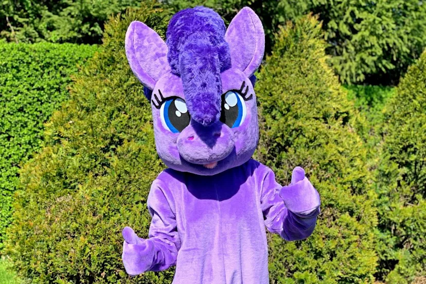 zywa maskotka chodzacy kucyk