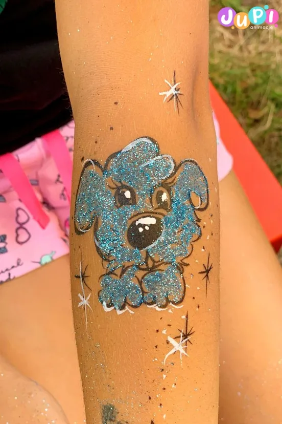 tatuaze brokatowe dla dzieci piesek jupi animacje.jpg
