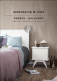 brochure cover, bedroom furniture, in muted color palette.