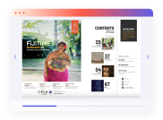 Travel magazine in fullscreen reader desktop view