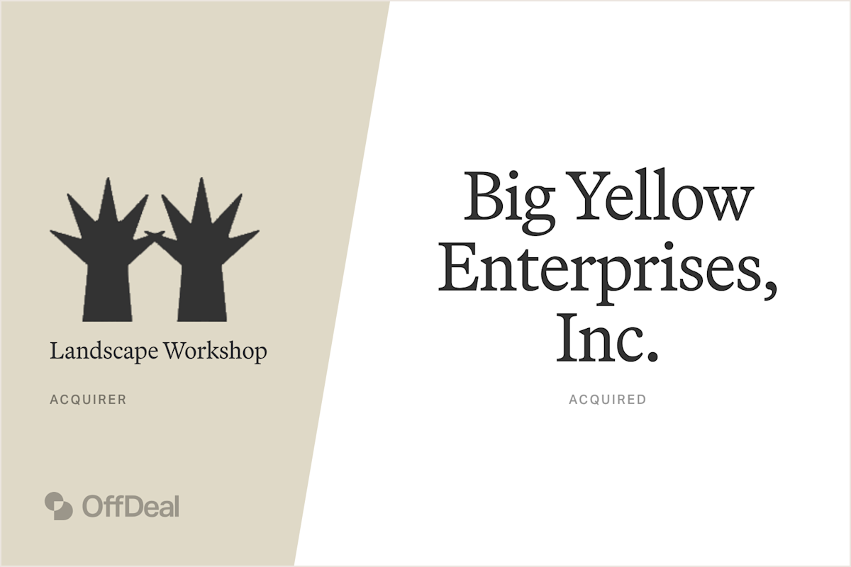 Landscape Workshop and Big Yellow Enterprises, Inc.