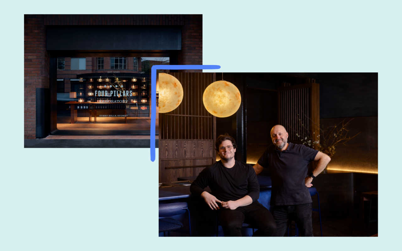 Stuart Gregor (right) and the Four Pillars Gin Lab, Surry Hills, Sydney.
